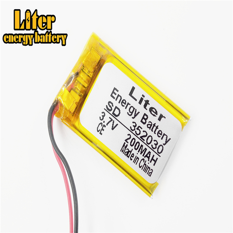 352030 3.7V 200mAh Li-polyester Rechargeable Batteries for MP3 MP4 Toy Cell Phone DVR A-CLASS GPS ► Photo 1/4