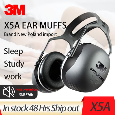 3M / X5A Noise Cancelling Ear Muffs Hearing Protection Noise Reduction Safety Earmuffs Adjustable & Professional Ear Protection ► Photo 1/4