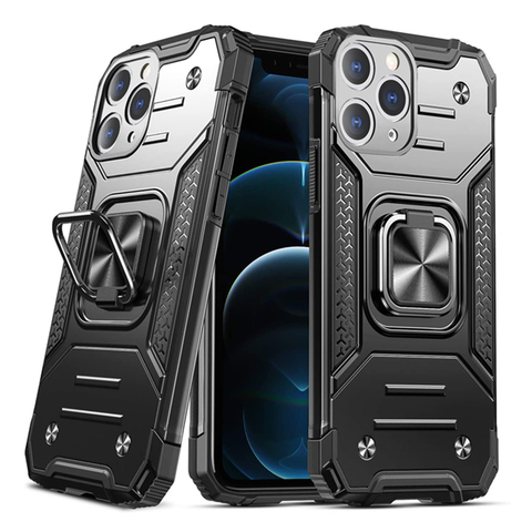 Rugged Military Grade Armor Phone Case for iPhone 12 Pro Max Mini 11 Pro XS Max XR 6 6S 7 8 Plus Ring Holder Kickstand Cover ► Photo 1/6