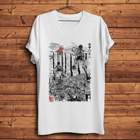 Attack on Titan Flying for Humanity anime t shirt men summer new white casual homme short cool manga tshirt unisex gift ► Photo 1/3