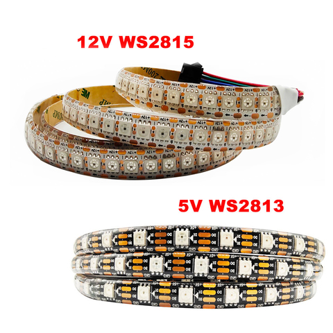 DC5/12V WS2815 WS2813 WS2812 Updated Individually Addressable Smart RGB Led Strip 5050SMD Dual-Signal Pixels IP65 Waterproof ► Photo 1/6