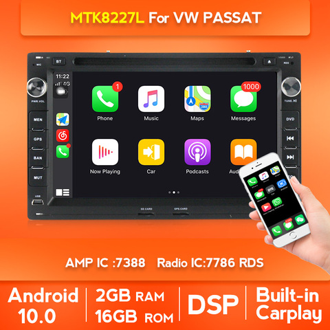 Android Car Radio DVD For VW Passat B5 B4 MK5 MK4 MK3 Jetta Bora Golf 4 PoloT5 TRANSPORTER Peugeot 307 Multimedia DSP GPS WIFI ► Photo 1/6