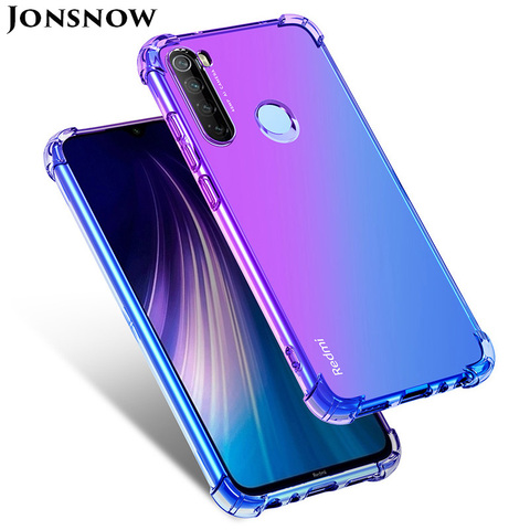 Silicone Gradient Soft Case for Xiaomi Redmi Note 8T Note 8 Pro Shockproof Cover for Mi 10T Poco X3 Redmi 9 9C 8A Note 9 Cases ► Photo 1/6