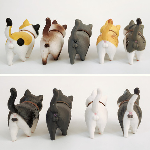 1Pcs Cute Mini PVC Animal Miniatures Japanese Bell Cat Doll Figures Toy Creative Handicraft Ornaments Home Decoration Crafts ► Photo 1/5