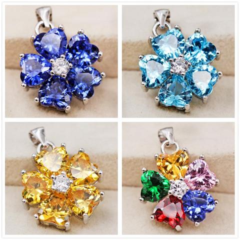 RLOPAY fashion Bohemian Pendant for Women Gold Filled Heart  Cubic Zirconia Colorful Necklace Pendant Fashion Wedding Jewelry ► Photo 1/6