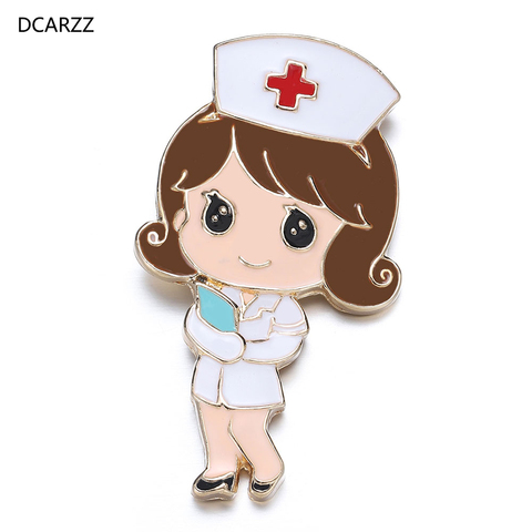 DCARZZ Comic Nurse Brooch Doctors Nurse Medical Vintage Jewelry Gold Lapel Pin Badge Metal Cute Enamel Pins Brooches Women Gift ► Photo 1/5