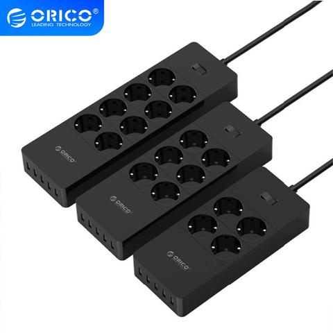 ORICO Electrical Socket EU Plug Extension Socket  Outlet Surge Protector EU Power Strip with 5x2.4A USB Super Charger Ports ► Photo 1/6