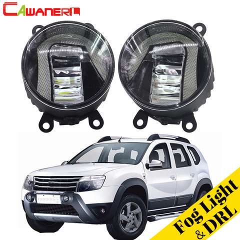 Cawanerl For Renault Duster Closed Off-Road Vehicle 2012-2015 Car Styling LED Fog Light Daytime Running Lamp DRL White 12V ► Photo 1/6