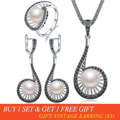 Ajojewel Vintage Simulated-pearl Long Water Drop Jewelry Set For Women Size 7-9 High Quality Elegant Party Anniversary Gift ► Photo 1/6