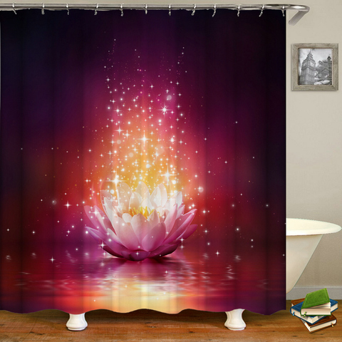 History Review On Waterproof, Purple Lotus Shower Curtain