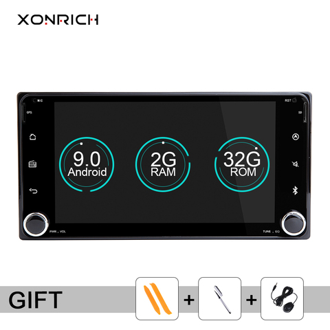 2 din Android 9 Car Radio Multimedia Player For Toyota Land Cruiser 100 200 Prado 120 150 Rush Corolla Hiace Yaris HiluxGPS navi ► Photo 1/5