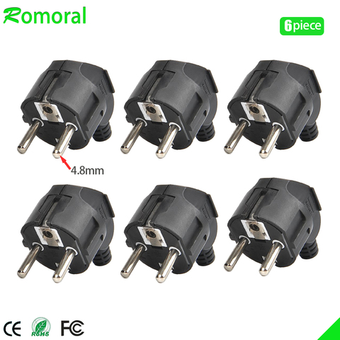 EU 16A Plug  French Korea 4.8mm Pin DIY Rewireable Plug ► Photo 1/6