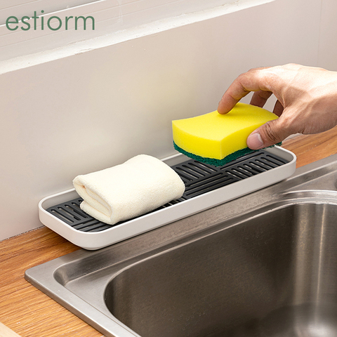 kitchen sink organzier,soap and sponge holder,bottle cup tableware Drain Tray -  Storage Tray for Dish washing Sponge, Scrubber ► Photo 1/6