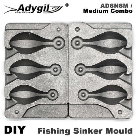 Adygil DIY Fishing Snapper Sinker Mould ADSNSM/Medium Combo Snapper Sinker 112g 140g 168g 3 Cavities ► Photo 1/6