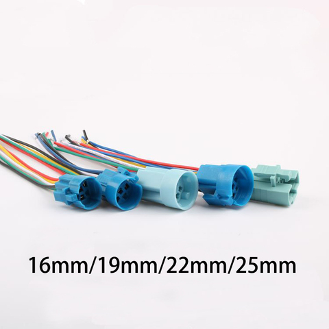 1PC 16mm 19mm 22mm 25mm 30mm cable socket for metal push button switch wiring 2-6 wires stable lamp light button Connector ► Photo 1/5