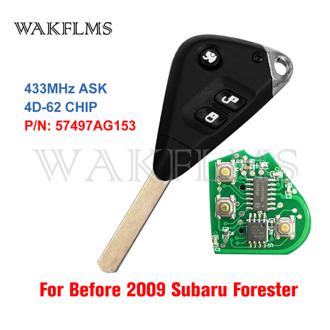 For Subaru Forester Impreza Liberty Outback Tribeca 2004 2005 2006 2007 2008 2009 433MHz 4D-62Remote Car Key Fob 57497AG153 ► Photo 1/3