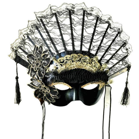 H3419 Women Fan Mask Party Halloween Christmas Festival Fashion Masks Female Venetian Carnival Masquerade Cosplay Accessories ► Photo 1/6