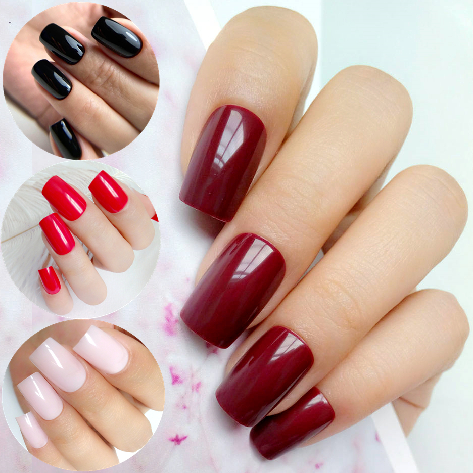 Price History Review On 24pcs Chocolate Red Fake Fingernails For Design Long Acrylic False Nail Diy Lady Salon Products Manicure Tools Pl Aliexpress Seller Q Pop Nail Store Alitools Io