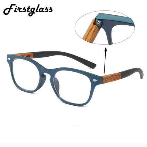 2022 Retro Vintage Wood Reading Glasses Men Women Resin Square Magnifying Presbyopic Glasses Description Glasses 1.0 2.0 2.5 ► Photo 1/6