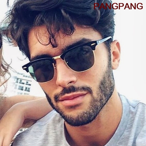 Classic Semi-Rimless Sunglasses Men's Women 2022 Square Polarized Sun glasses Men Oculos De Sol Gafas UV400 Retro Eyewear ► Photo 1/6