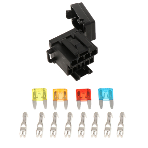 Universal 4 Way Blade Fuse Holder Box With Spade Terminals And Fuse For Truck, RV, Boat, Trailer ► Photo 1/6