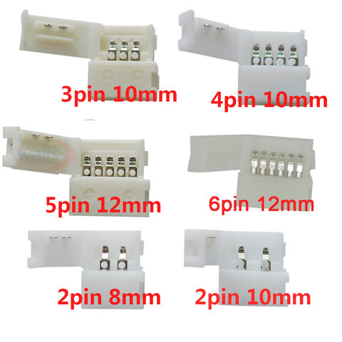 5~1000pcs 2pin 3pin 4pin 5pin 6pin led connector Clip, for 5050 3528 3014  WS2812b LED single color/ RGB RGBW RGBWW Strip light ► Photo 1/6