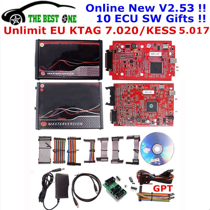 Unlimited V2.47 EU Red KTAG V7.020 4 LED SW V2.25 Online KESS V2 V5.017  K-TAG 7.020 Master V2.23 KESS OBD2 Tuning ECU Programmer - Price history &  Review