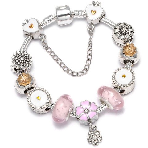 CHIELOYS New European Crystal Bead Charm Bracelet Fit Women Brand Bracelets & Bangles Jewelry Fashion Love DIY Jewelry Gift ► Photo 1/6