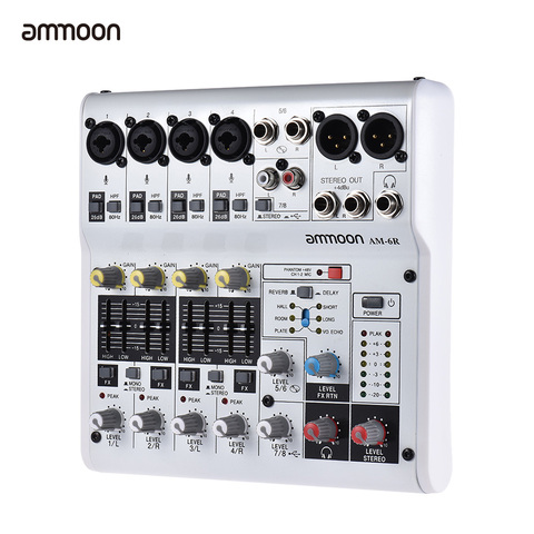 AGM02 Mini 2-Channel Sound Card Mixing Console Digital Audio Mixer