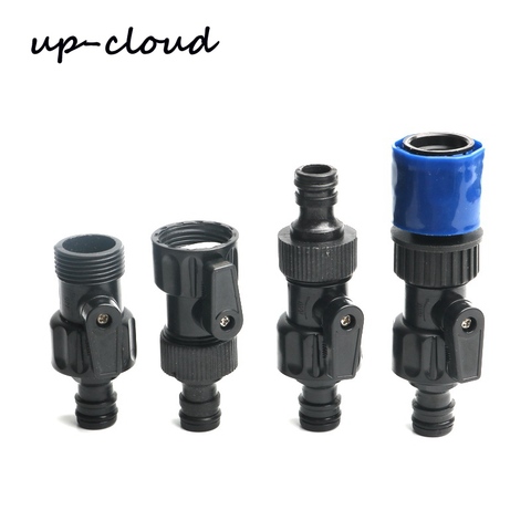 1pc Plastic Garden Quick Connector With Valve Watering Hose Extend Adapter Prolong Hose Fittings Switch ► Photo 1/6