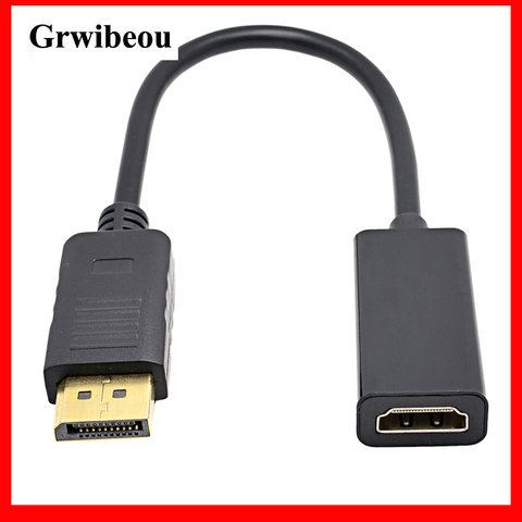GRWIBEOU DP to HDMI Cable Adapter Male To Female For Laptop PC Display Port Support 4k 1080P HDMI Cable Adapter Converter HDTV ► Photo 1/6