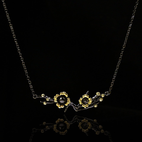 Luxury Handmade Black Gold Series Small Daisy Plum Blossom Clavicle Chain Ladies Necklace Jewelry Banquet Accessories Gifts ► Photo 1/5