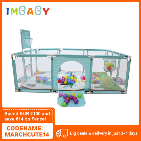 IMBABY Kids Furniture Playpen for Children Solid Color Safety Barriers Infant Playground Toddler Game Park Newborn Fashion Fence ► Photo 1/6