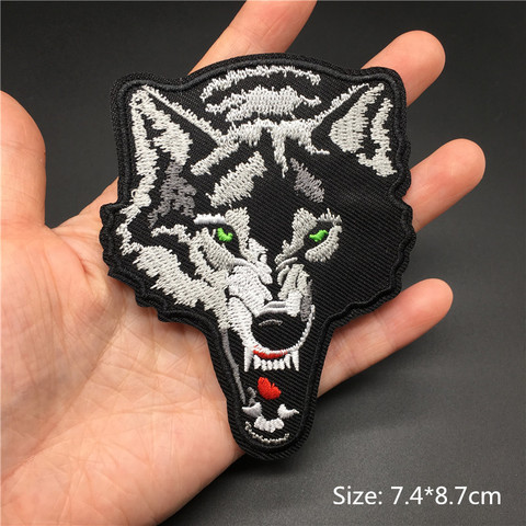 Wolf Embroidery Patch Iron on Stripes for Clothing Appliques Diy Decorative Sewing Badge Stickers on Clothes Jacket  T-shirt ► Photo 1/6