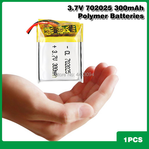 3.7V 300mAh Li-ion Battery 702025 Lithium Polymer Rechargeable Battery for MP3 MP4 bluetooth headset LED light toy lighter ► Photo 1/6