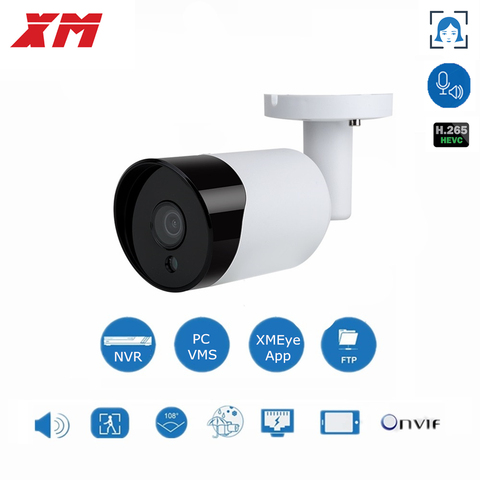 XM 3MP 5MPoutdoor IP camera 1080P Waterproof POE security camera Metal two way audio  Night Vision bullet Cam NVR System H.265+ ► Photo 1/6