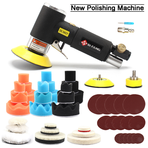 2'' 3'' Mini Orbital Air Sander DA Air Sander for Auto Body Work With Polishing Pads Sponge Waxing Buffing Kit ► Photo 1/6