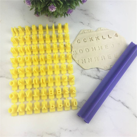 DIY Alphabet Cake clay soap Mould Plastic Letter Impress Biscuit Cookie Cutter Press Stamp Embosser Fondant custom name logo ► Photo 1/6