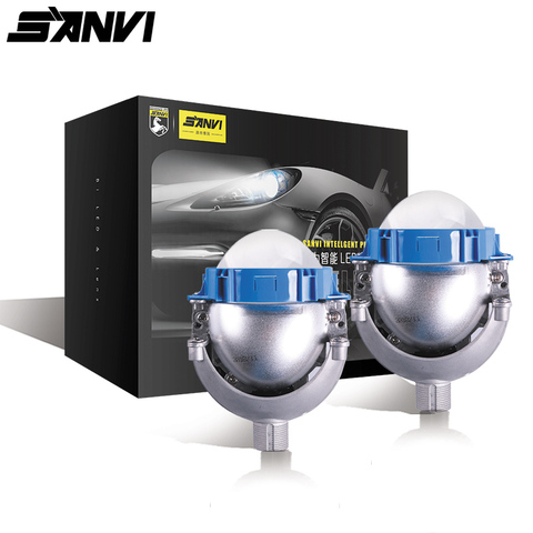 SANVI 2Pcs 35W 5500k 3inches Auto Bi LED Projector Lens Headlight H4 H7 9005 9006 Car Motorcycle Headlight Retrofit Kits ► Photo 1/6