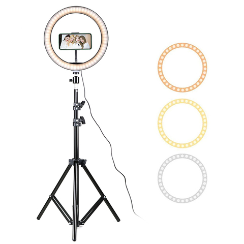26cm LED Ring Light With Tripod Stand Selfie Lamp Dimmable Photography Lighting Kit For Video Live Tiktok Photo Studio Ringlight ► Photo 1/6