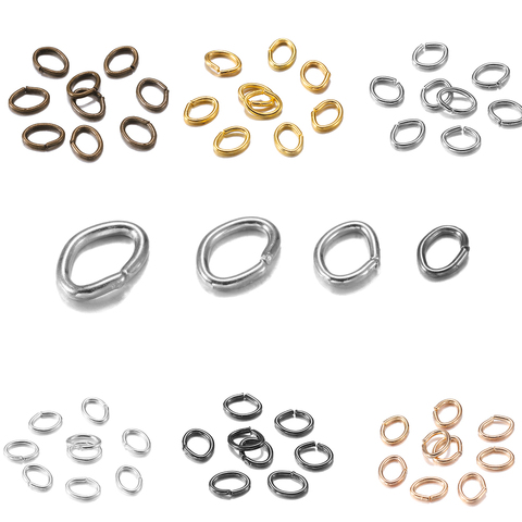 300pcs/lot 7*5mm Oval Split Ring Jump Rings Connector Open Metal Rings Link Loops for Bracelet Necklace Accessories Jewelry DIY ► Photo 1/6