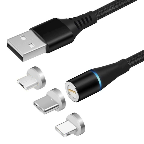 3A Fast Data Magnetic Charge Cable Fast Charging USB Type C Cable Magnet Micro USB Charging Wire Mobile Phone Cable USB Cord ► Photo 1/6