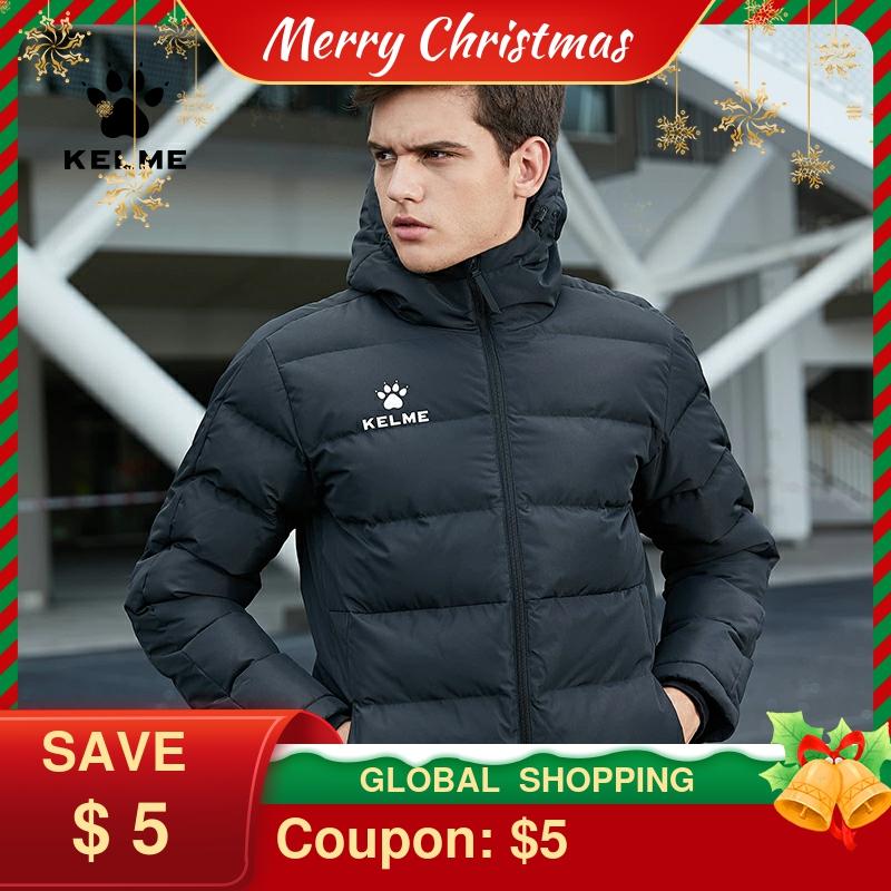 KELME Men s Cotton Jacket Couple Hooded Warm Coat Training Sports