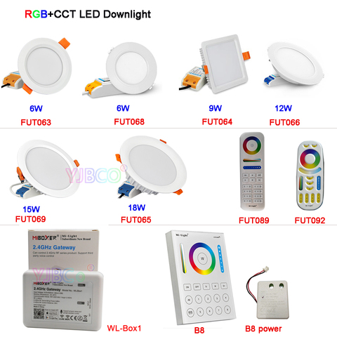 Miboxer 6W/9W/12W/15W/18W RGB+CCT LED Dimmable LED Ceiling Spotlight AC110V 220V FUT063/FUT066/FUT068/FUT069/B8 ► Photo 1/6