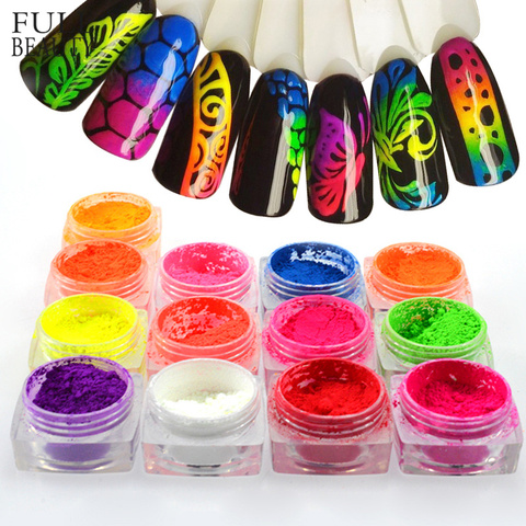 1 Box Neon Pigment Powder Nail Fluorescence Gradient Glitter Summer Shinny  Dust Ombre DIY Nail Art Decor Manicure CHYE01-13-1 - Price history & Review, AliExpress Seller - Full Beauty Official Store