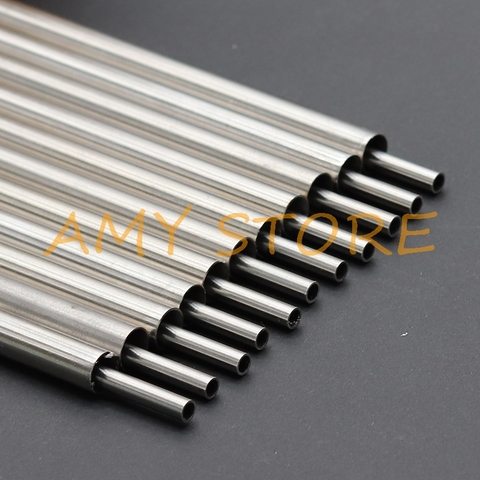 Silver Round 304 Stainless Steel Capillary Tube Pipe OD 0.5 1 2 3 4 5 6 7 8 9 10 11 12 13mm Length 250mm Hollow Circular Tube ► Photo 1/6