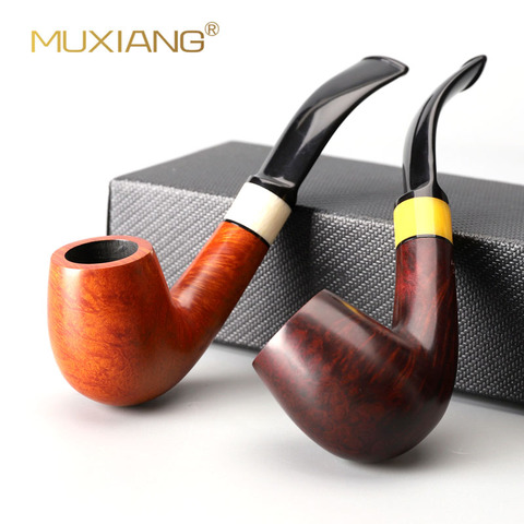 Ru-New Briar Wood Pipe 10 tools free Bent Smoking Pipe 9mm Filter Briar Tobacco Pipe Set Briar Pipe Smoking Accessories aa0380 ► Photo 1/6