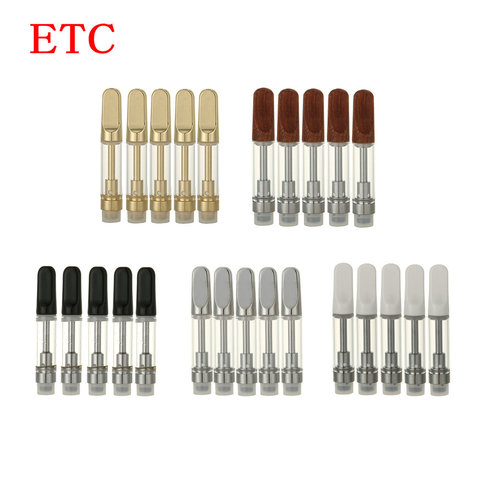 5Pcs Atomizer Tank 0.5ML/1.0ML Vape Ceramic Tip Oil Cartridges Coil vaporizer pen cartridges for CBD 510 Thread 1.2ohm ► Photo 1/6