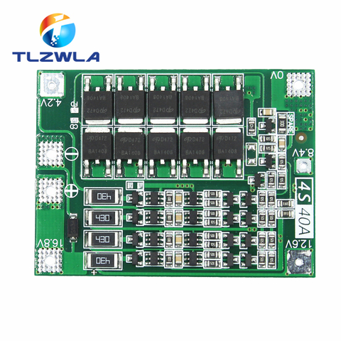 1pcs 4S 40A Li-ion Lithium Battery 18650 Charger PCB BMS Protection Board with Balance For 14.8V 16.8V Lipo Cell Module ► Photo 1/3