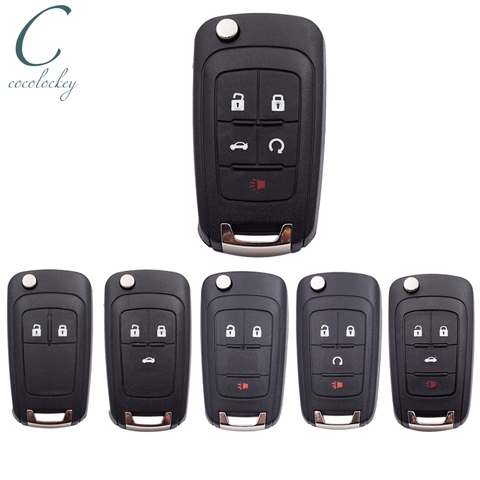 Cocolockey Flip Remote Car Key Shell Key Fob Fit for Chevrolet Chevy Cruze Malibu Camaro Aveo Equinox  Impala Sonic Folding Key ► Photo 1/6